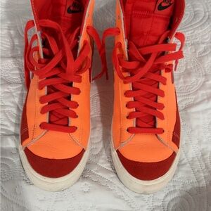 Nike Men’s High-Top Sneakers in Orange and Red